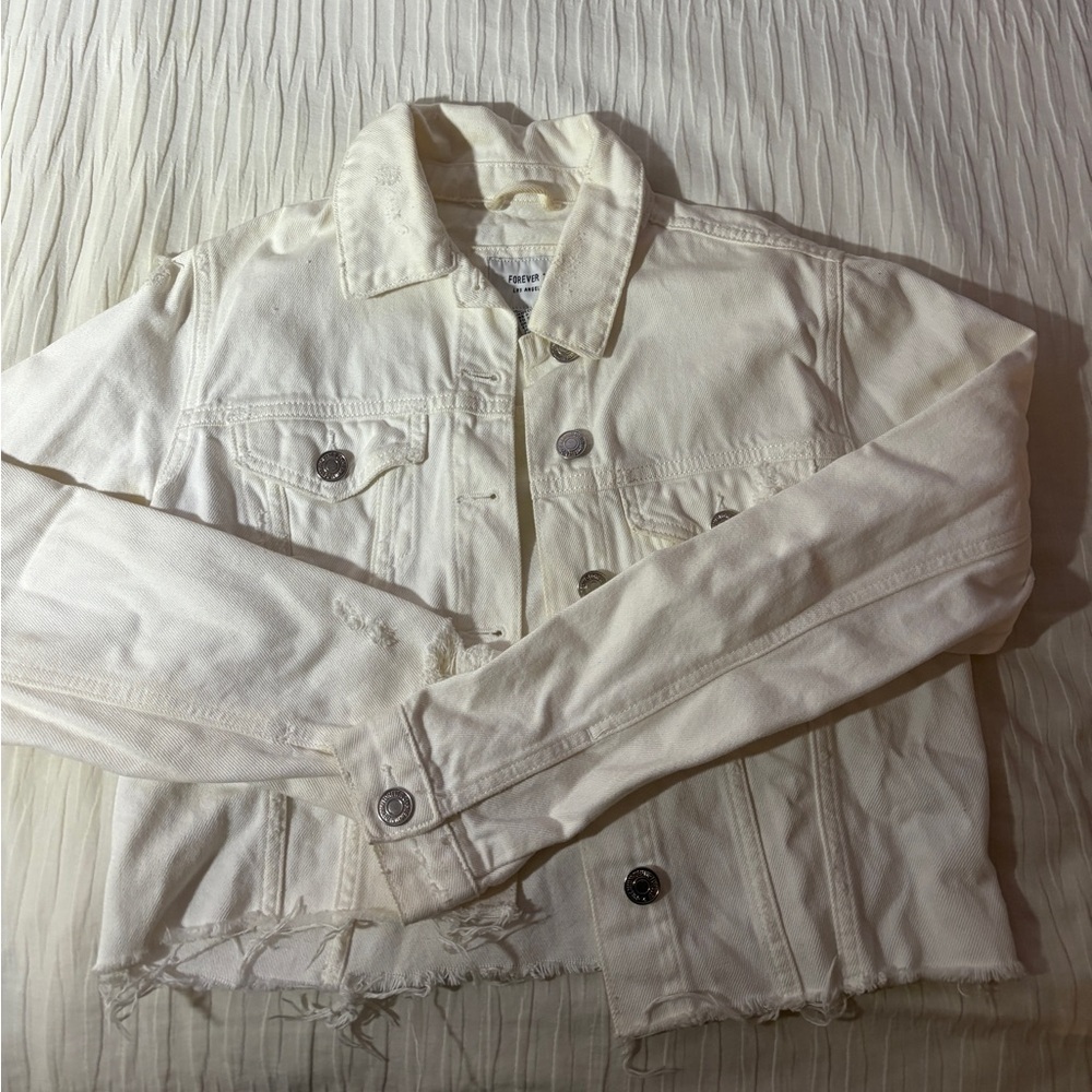 Forever 21 Cream Denim Jacket